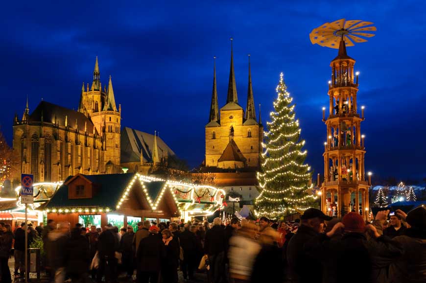 Weihnachtsmarkt mit Dom in Erfurt - Bild kostenlos herunterladen bei pictjour.com